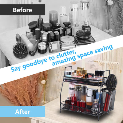 Bathroom Countertop Organizer With Multi-Use Storage And Spice Rack