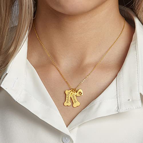 Dog Bone Necklace With Paw Print Pendant For Dog Lovers