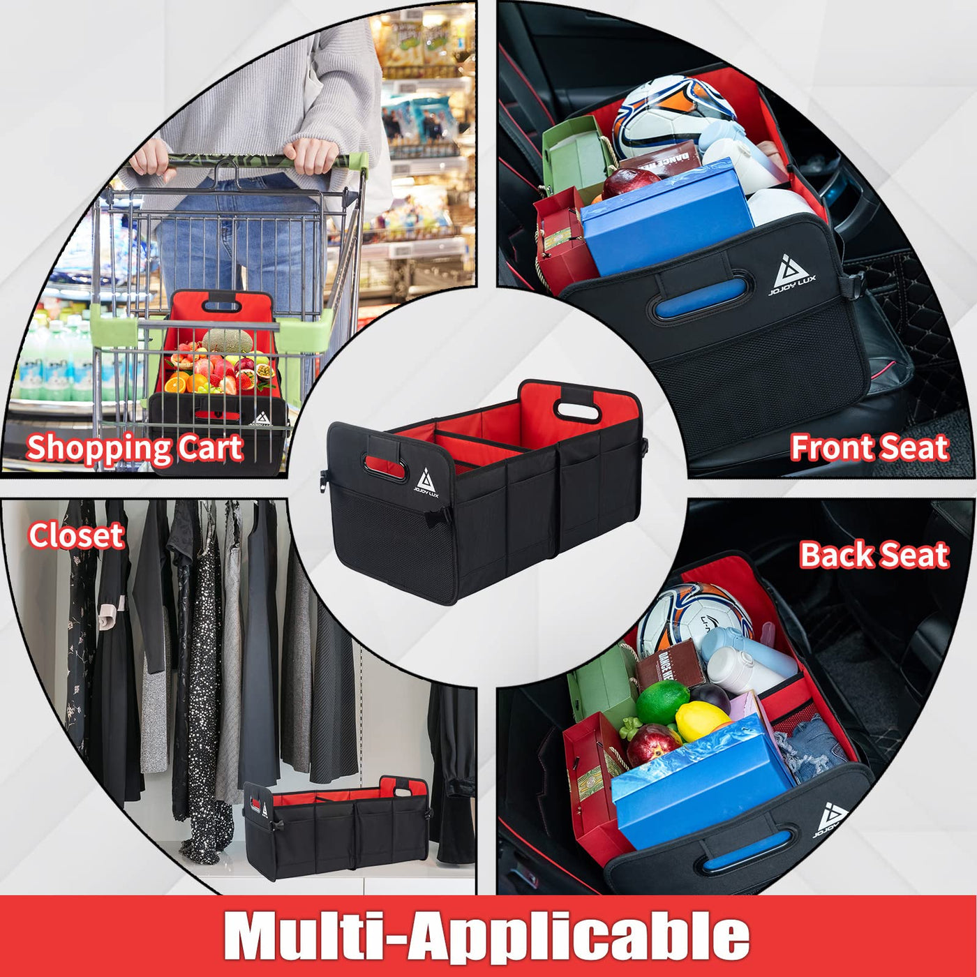 JOJOY LUX Car Trunk Organizer With 11 Pockets And Reinforced Handles