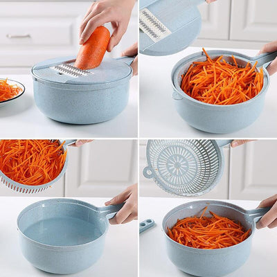 8 In 1 Mandoline Slicer Vegetable Cutter Potato Peeler Grater Strainer