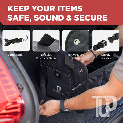 TRUNKCRATEPRO Car Trunk Organizer Adjustable Multi Compartment Storage