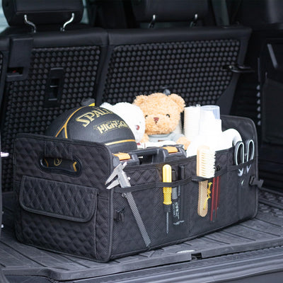 JiatuA Car Trunk Organizer Collapsible Multi Compartment Storage Box For SUV