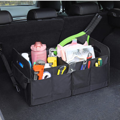AOKJOY Car Trunk Organizer Collapsible Multi Compartment With Adjustable Straps