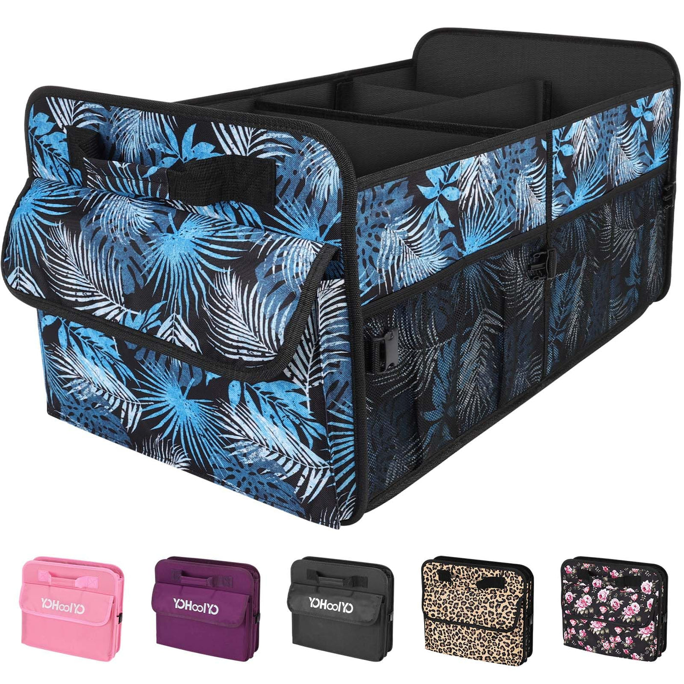 YOHOOLYO Car Trunk Organizer 72L Large Capacity SUV Collapsible Compartments