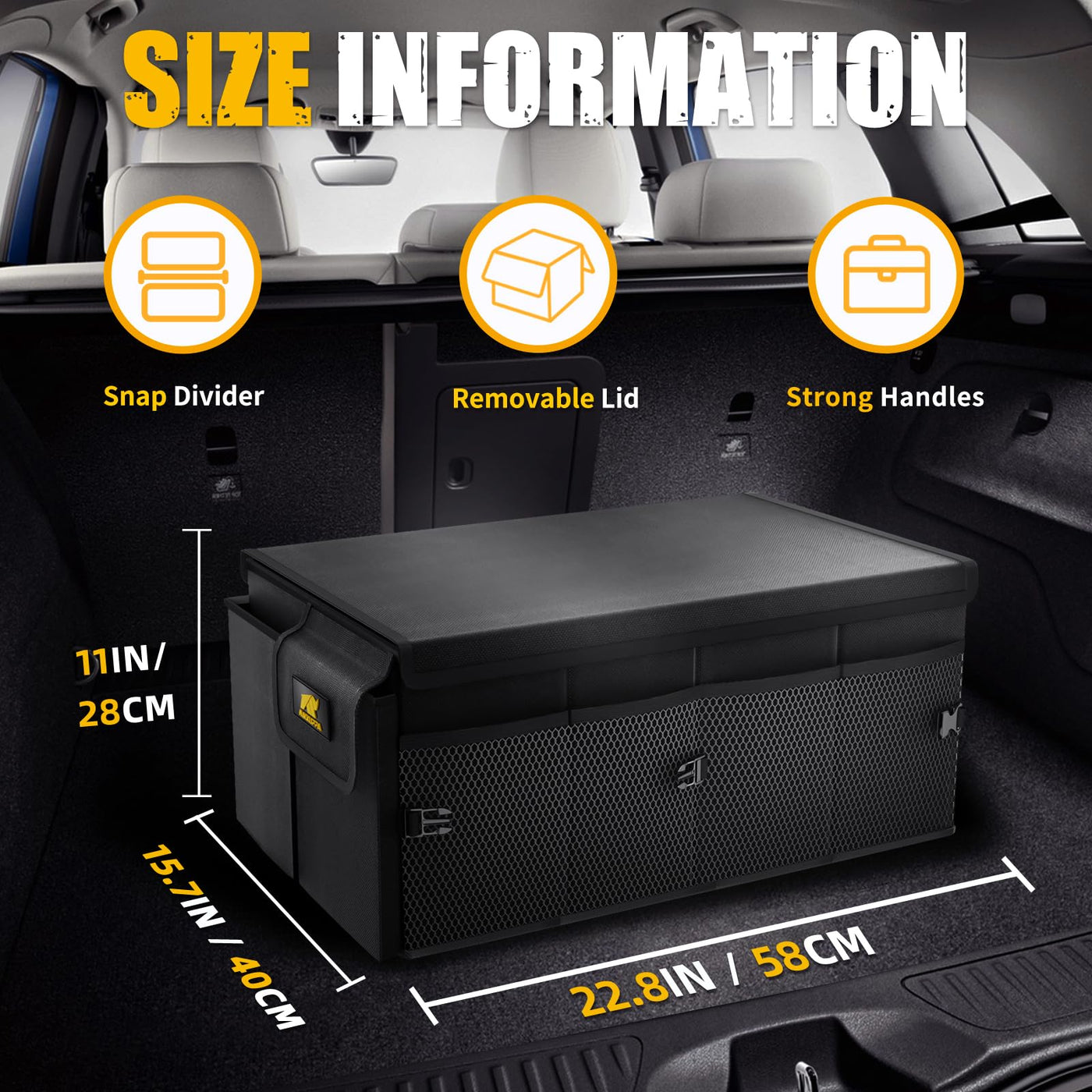 MIKKUPPA Car Trunk Organizer 65L Collapsible Sturdy Storage Container