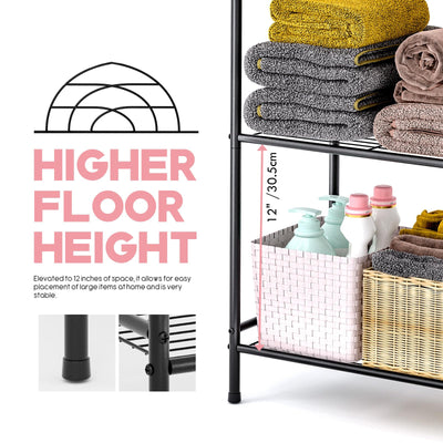 3-Tier Freestanding Storage Shelves Heavy Duty Metal Organizer