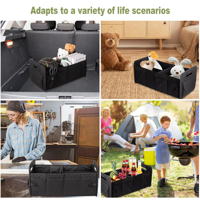 JiatuA Car Trunk Organizer Collapsible Multi Compartment Storage Box For SUV