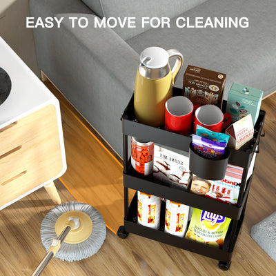 Bathroom Storage Cart Organizer With Wheels For Easy Mobility