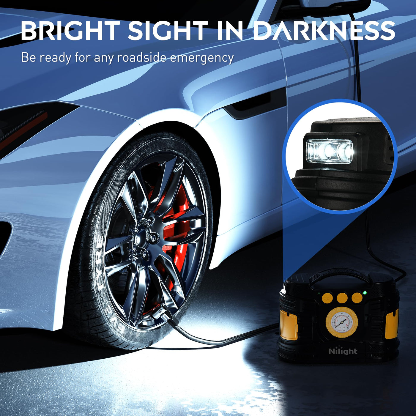 Nilight Portable Tire Inflator Air Compressor Dual Power 12V 110V