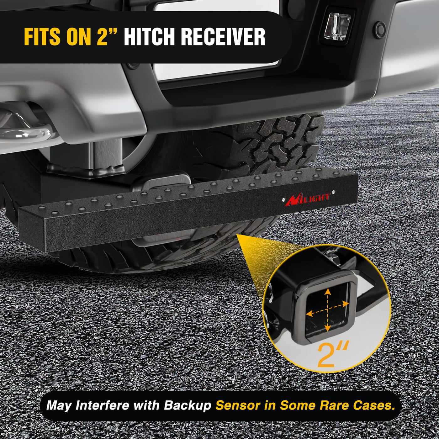 Nilight Hitch Step 11.9 Inch Rear Bumper Guard With Hitch Pin Clip