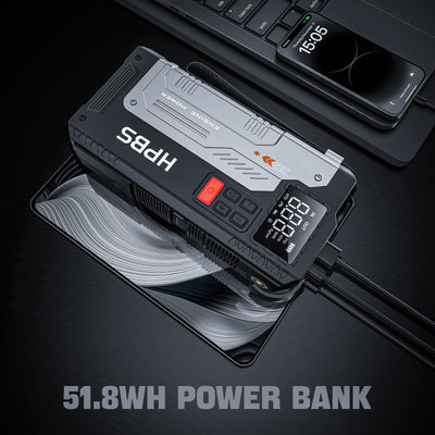 HPBS 2500A Portable Car Jump Starter With Air Compressor And Tire Inflator