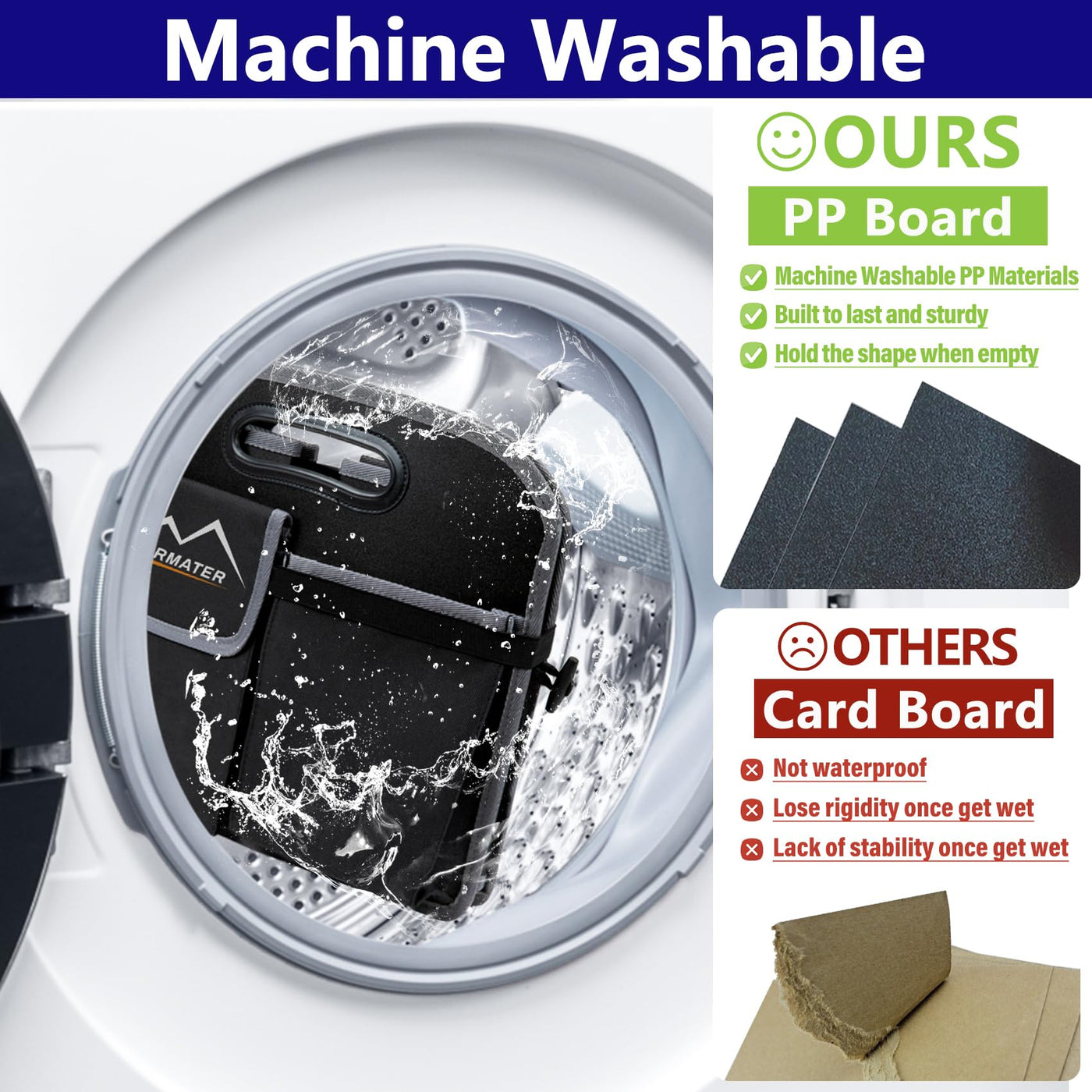 M KARMATER Car Trunk Organizer With 2 Compartments Machine Washable