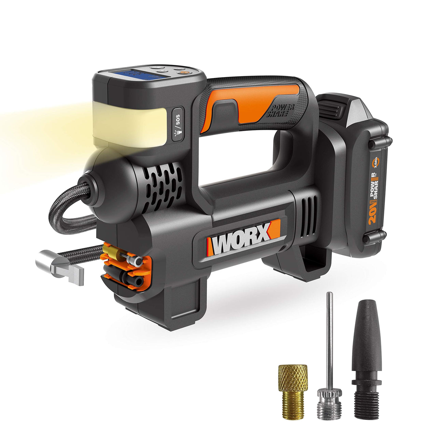 Worx WX092L 20V Cordless Tire Inflator With Digital Pressure Display