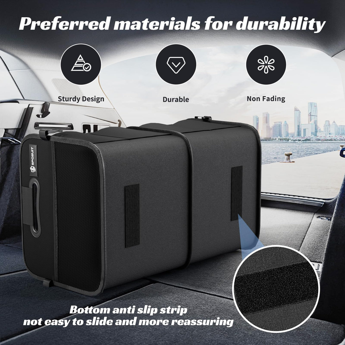 Sposuit Car Trunk Organizer 70L Collapsible Storage With 11 Pockets