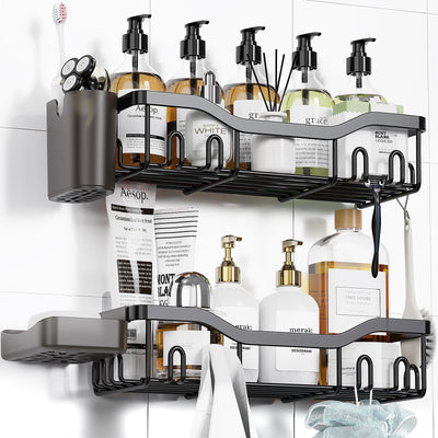 NESOMI Adhesive Shower Caddy Wall Shelf Organizer For Bathroom Storage