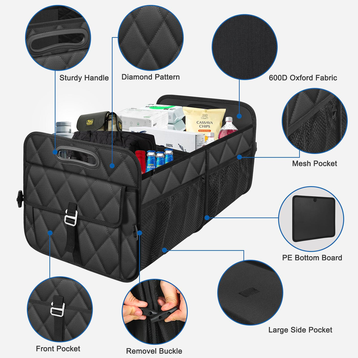 Olosar Collapsible Car Trunk Organizer Portable Storage Solution