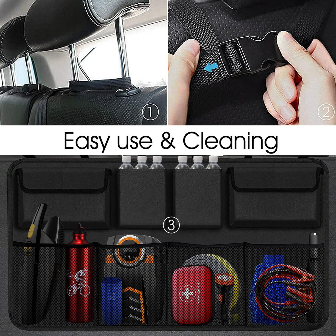 Snuopfy Car Trunk Organizer With 8 Large Capacity Storage Bags