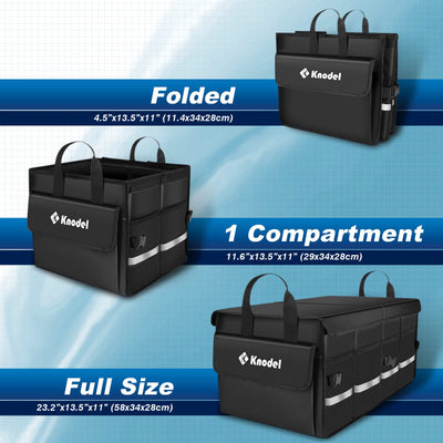 K KNODEL Car Trunk Organizer With Lid Collapsible Storage For SUV Truck Sedan