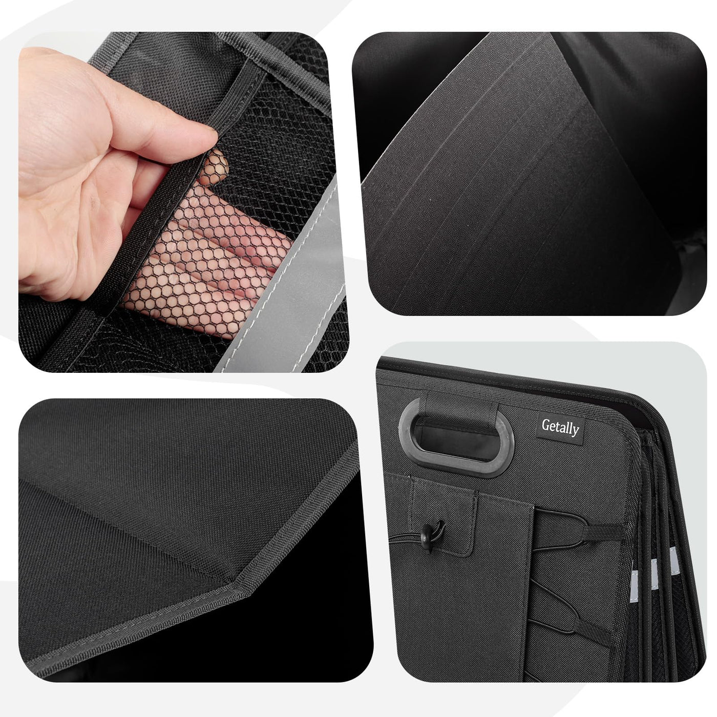 Getally Car Trunk Organizer With 3 Compartments And Multi Pockets