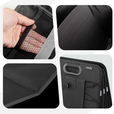Getally Car Trunk Organizer With 3 Compartments And Multi Pockets