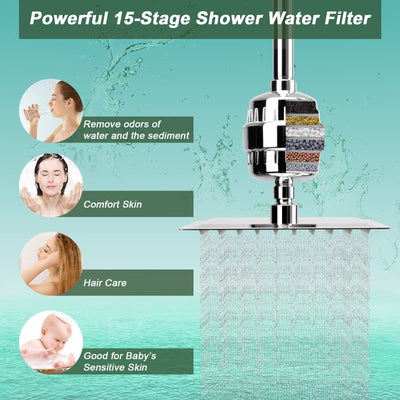 High Pressure Shower Head With Filter For Hard Water Removal
