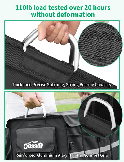 Oasser Trunk Organizer Waterproof Durable Collapsible Multi Compartment Storage