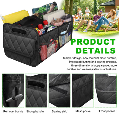 Sylvil Car Trunk Organizer With Multiple Compartments And Collapsible Storage