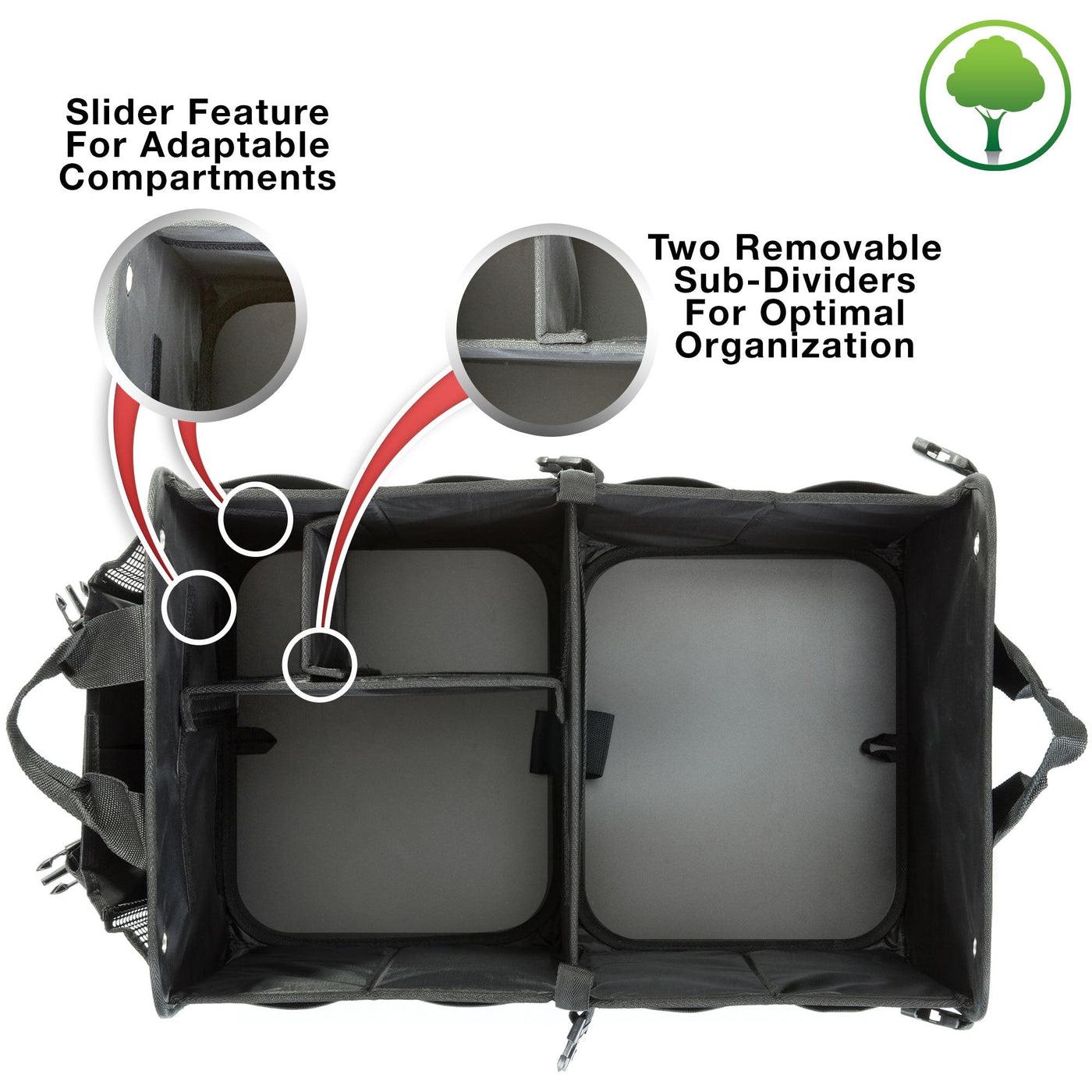 TRUNKCRATEPRO Car Trunk Organizer Adjustable Multi Compartment Storage