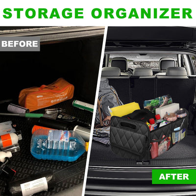 Sylvil Car Trunk Organizer With Multiple Compartments And Collapsible Storage
