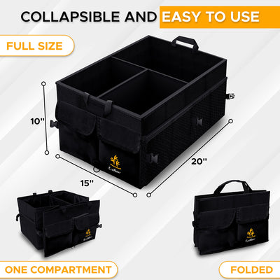 EcoNour 50L Car Trunk Organizer With Detachable Dividers Collapsible