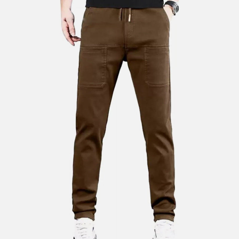 Stretch Cargo Pants With Multiple Pockets And High Stretch Fabric