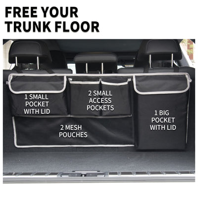 UYYE Car Trunk Organizer With 4 Pockets And 2 Mesh Pouches