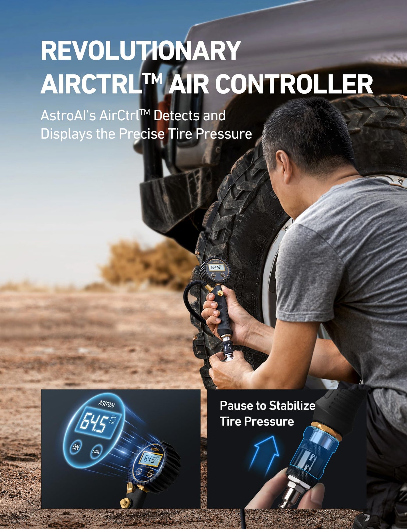 AstroAI T6 Offroad Air Compressor 12V Portable Pump 7.06 CFM