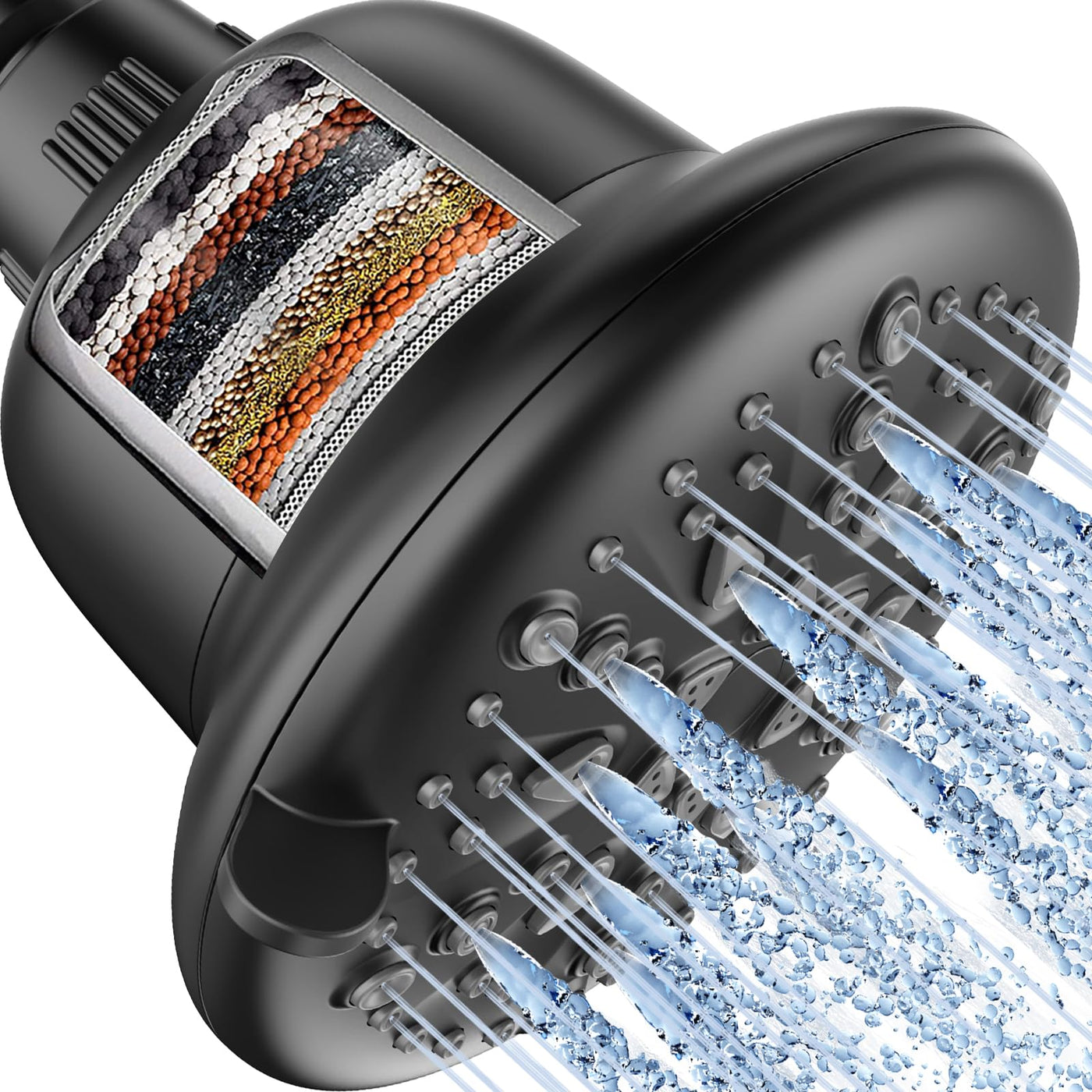 Modes 16 Stage Filtered Shower Head For Hard Water Cleaning