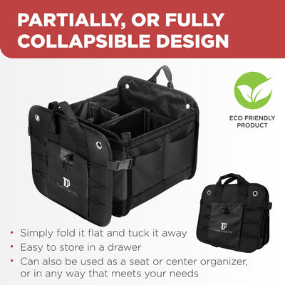 TRUNKCRATEPRO Car Trunk Organizer Adjustable Multi Compartment Storage