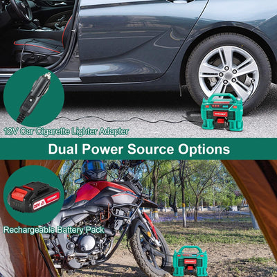 Portable Tire Inflator HYCHIKA Air Compressor 160PSI Dual Power