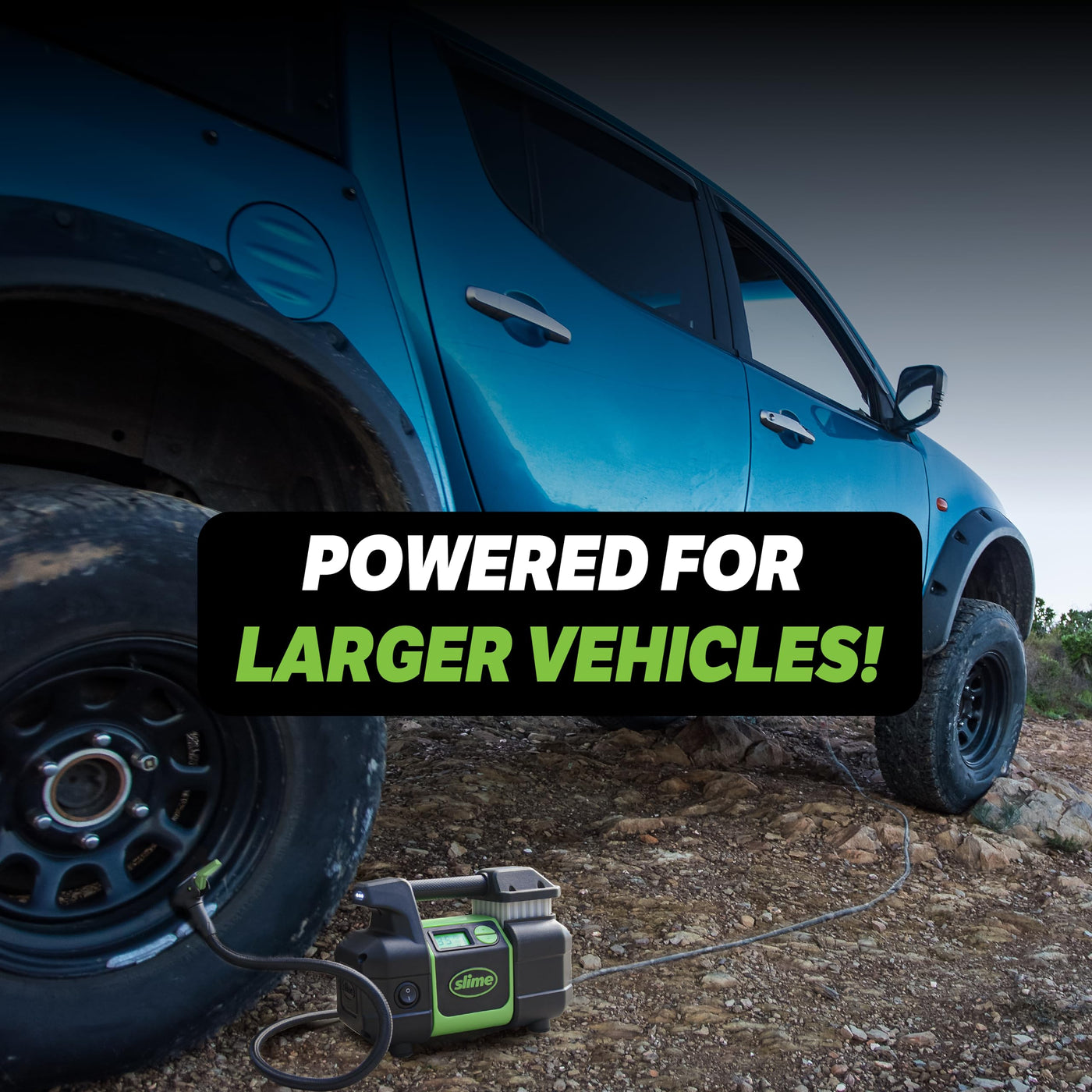 Slime 40063 Portable Tire Inflator Car SUV Air Compressor Automatic Shutoff