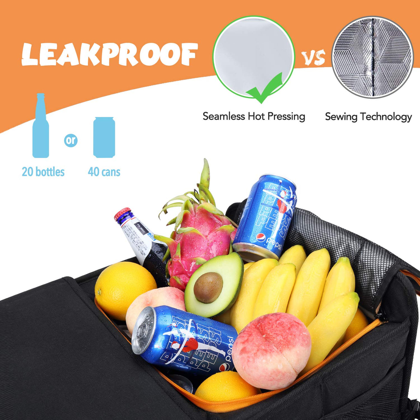 HEYTRIP Large Trunk Organizer With Cooler Bag Tie-Down Straps Dividers