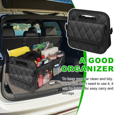 Sylvil Car Trunk Organizer With Multiple Compartments And Collapsible Storage