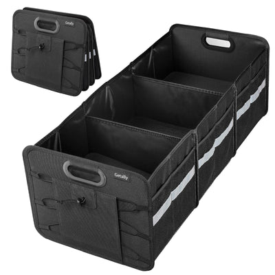 Getally Car Trunk Organizer With 3 Compartments And Multi Pockets