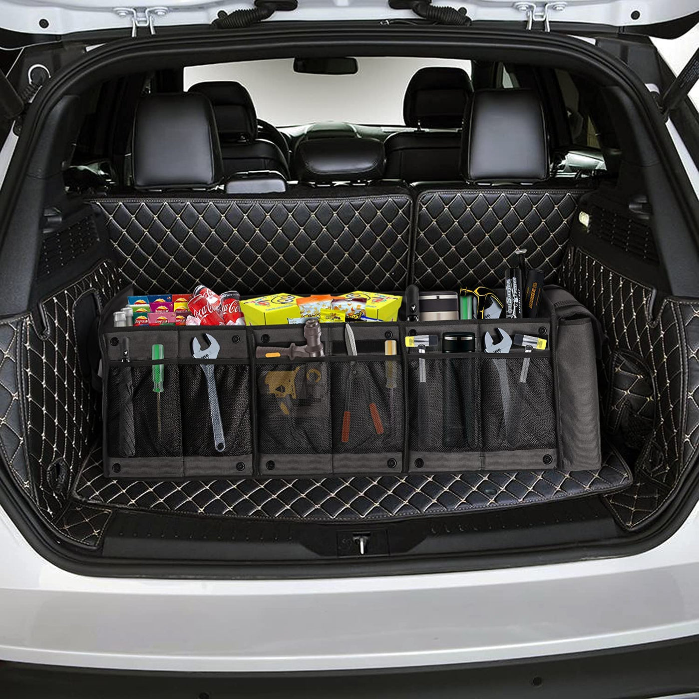 EAROND Car Trunk Organizer With Leakproof Cooler Bag And Adjustable Straps