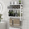 Bamboo Bathroom Towel Rack Over Toilet Storage Shelves With Bar