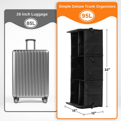 Simple Deluxe Car Trunk Organizer Large Capacity Collapsible SUV Storage