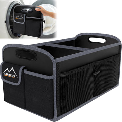 M KARMATER Car Trunk Organizer With 2 Compartments Machine Washable