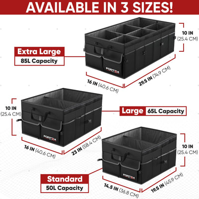 K KNODEL Car Trunk Organizer With Insulated Cooler Bag And Collapsible Design