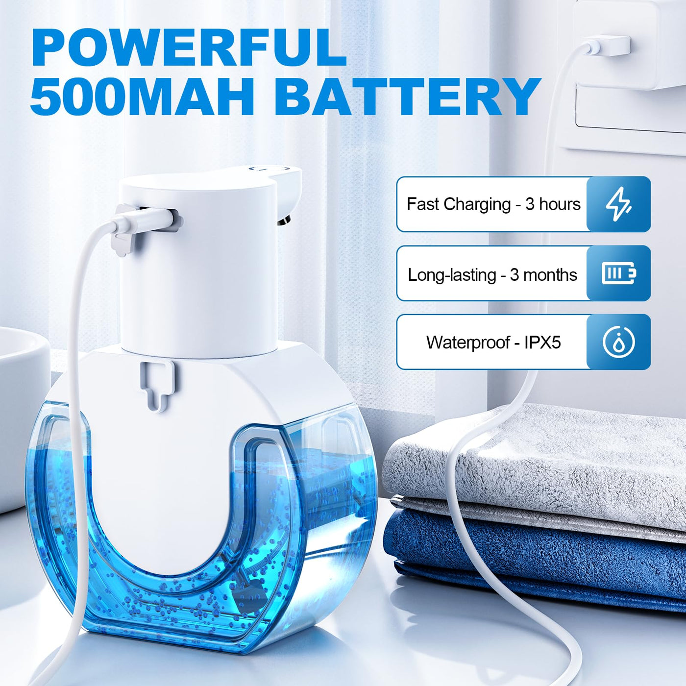 Touchless Soap Dispenser Foaming Hand Sanitizer 15oz Wall Mount
