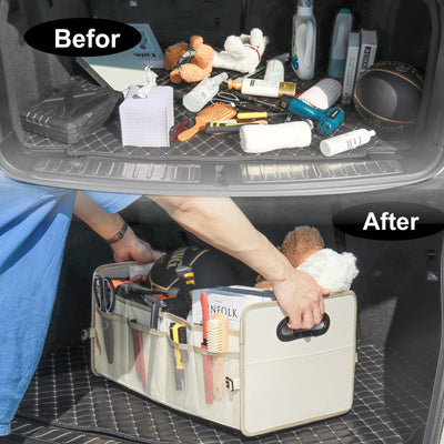 JiatuA Car Trunk Organizer Collapsible Multi Compartment Storage Box