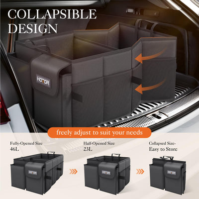 HOTOR Foldable Car Trunk Organizer For SUVs And Sedans Sturdy