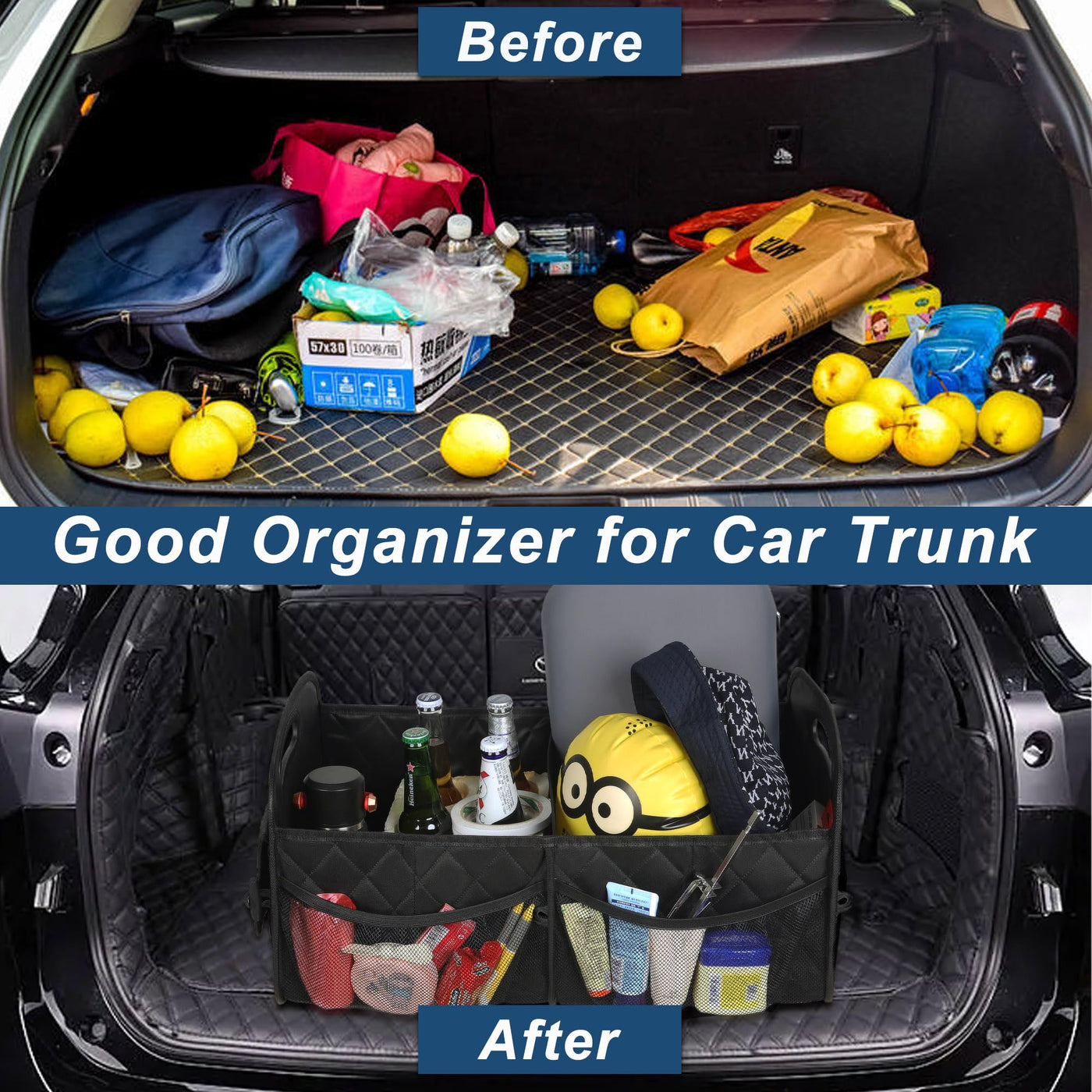 Deosk Car Trunk Organizer With 6 Pockets For SUV And Car Storage