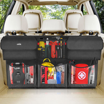 Oasser Back Seat Trunk Organizer Foldable Cargo Storage With Pockets